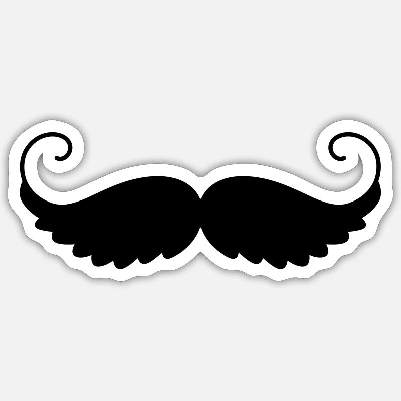 Süßer Schnurrbart Personalisirbar - Sticker Größe S (10 x 10 cm) - Mattweiß