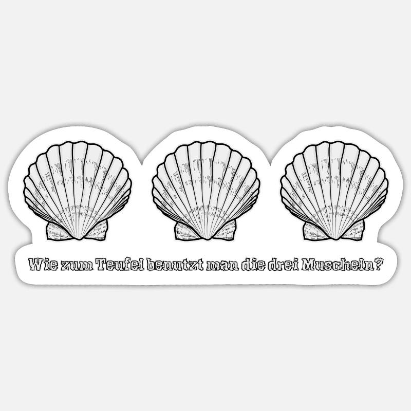 Three seashells - Sticker size S (10 x 10 cm) - white matte