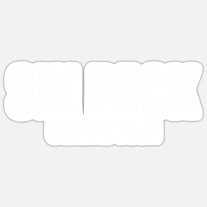 SIX PACK À VENIR - Sticker taille S (10 x 10 cm) - blanc mat