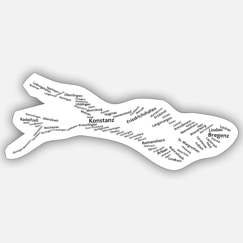 Bodensee | Städtenamen | Transparent - Sticker Größe S (10 x 10 cm) - Mattweiß