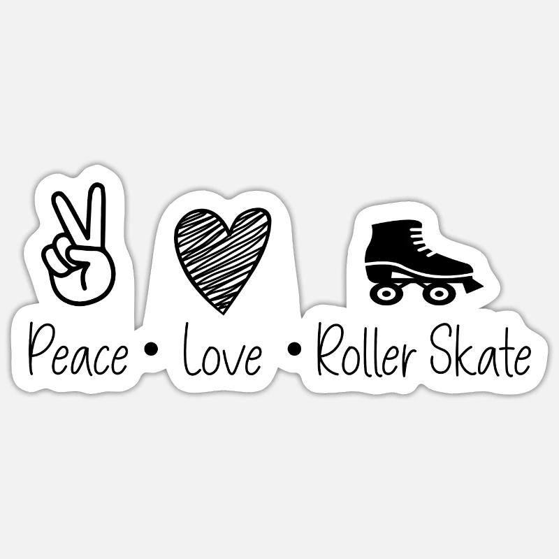 Roller skating - Sticker size S (10 x 10 cm) - white matte