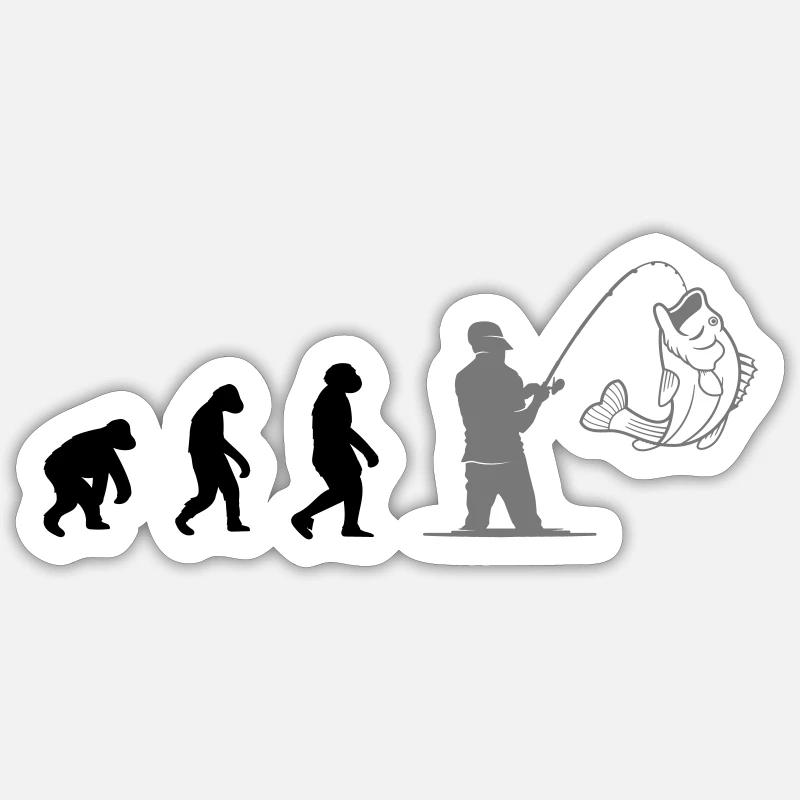Evolution Pêche - Sticker taille S (10 x 10 cm) - blanc mat