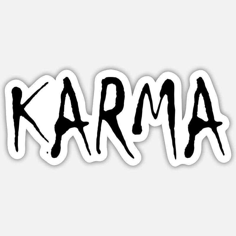 Karma (D00097) - Sticker Größe S (10 x 10 cm) - Mattweiß
