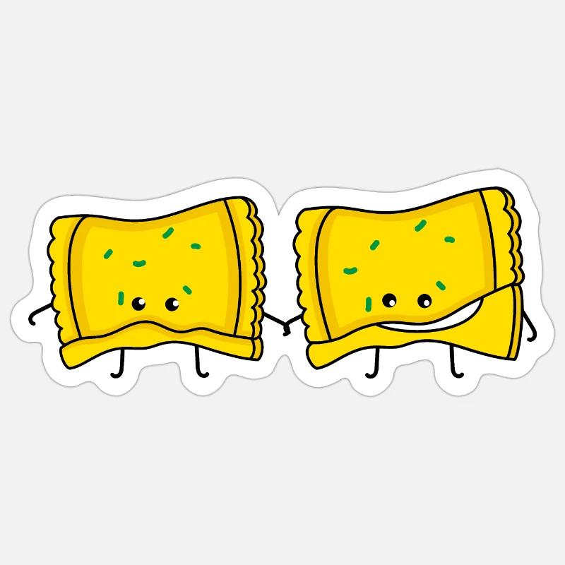 Paires Maultaschen - Sticker taille S (10 x 10 cm) - blanc mat
