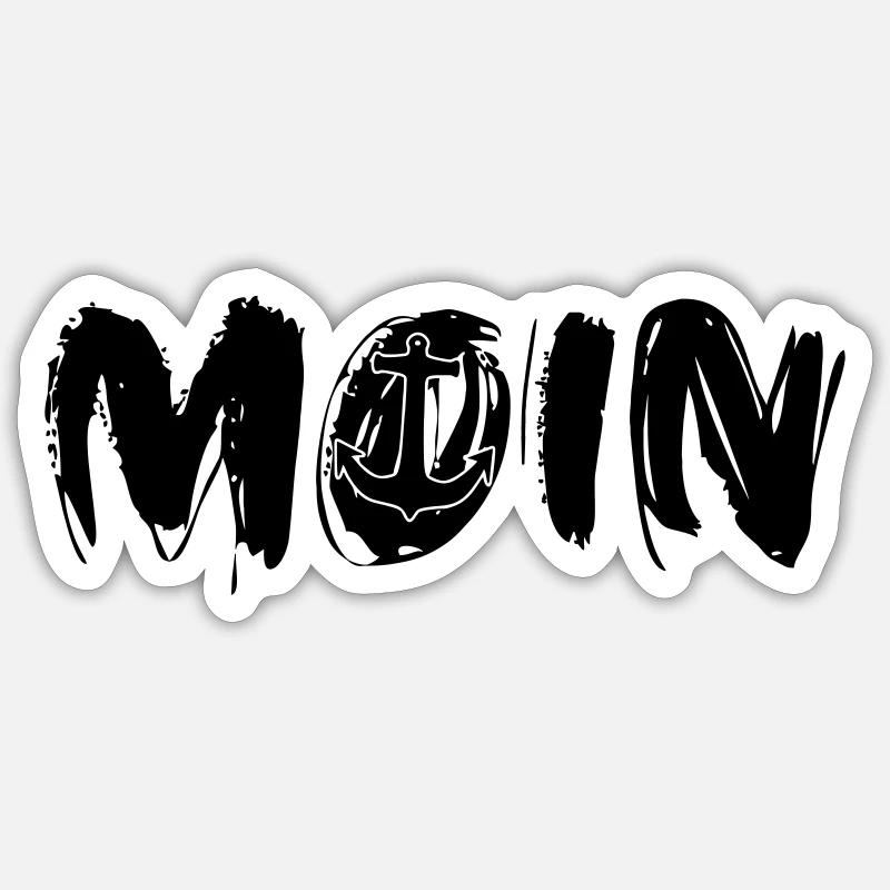 Moin Moin - Sticker Größe S (10 x 10 cm) - Mattweiß