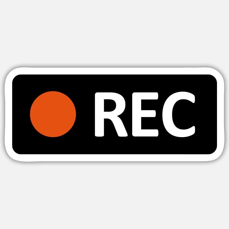Camera REC recording button. Record, live, rec Sticker size S (10 x 10 cm)