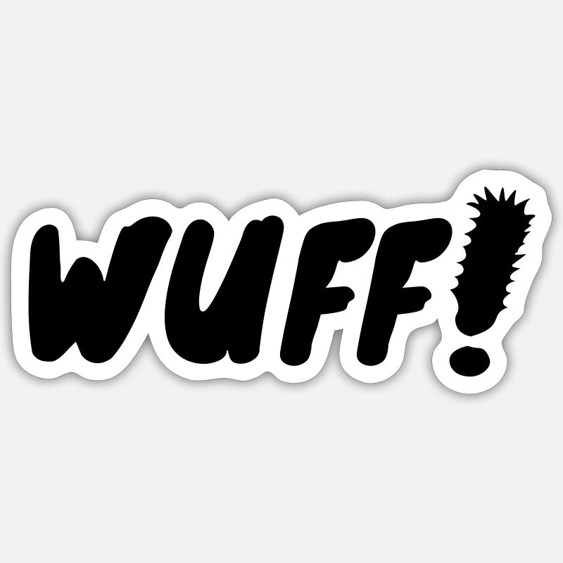 WUFF! - Sticker Größe S (10 x 10 cm) - Mattweiß