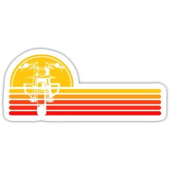 Chopper Bobber Motorcycle Motorcyclist Retro Biker - Sticker size S (10 x 10 cm) - white matte - Front