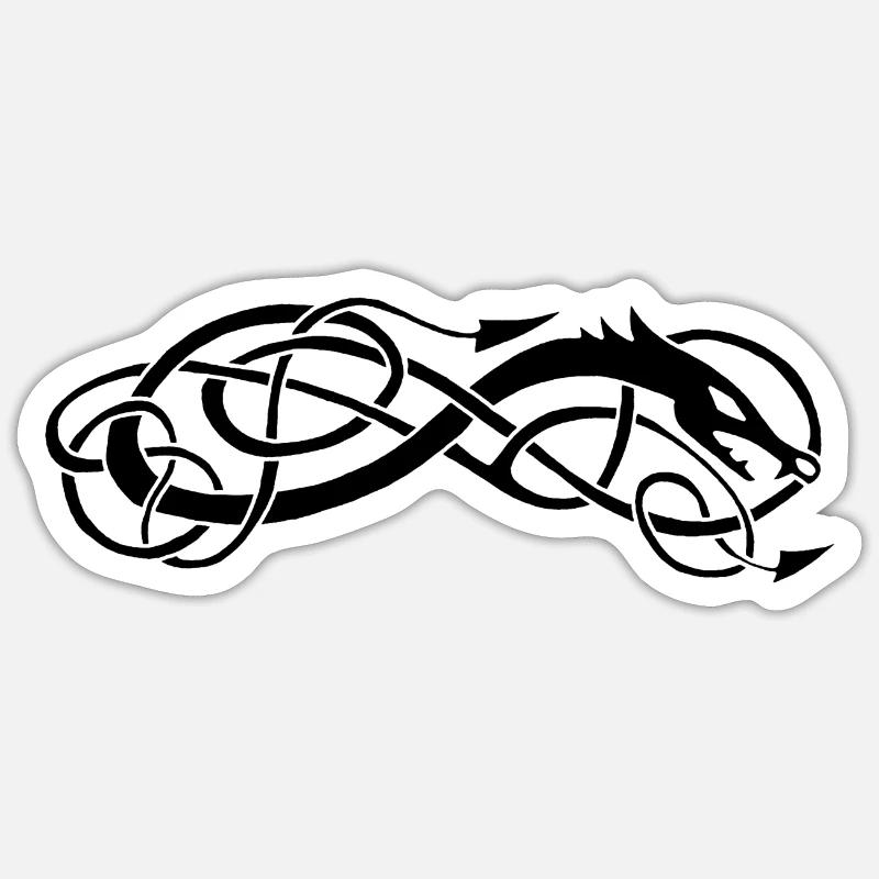 Black celtic snake Sticker size S (10 x 10 cm)