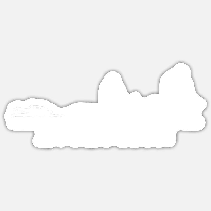 Evolution Gassi gehen Hund - Sticker Größe S (10 x 10 cm) - Mattweiß