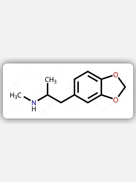 mdma Ecstasy Strukturformel - Sticker Größe S (10 x 10 cm) - Mattweiß