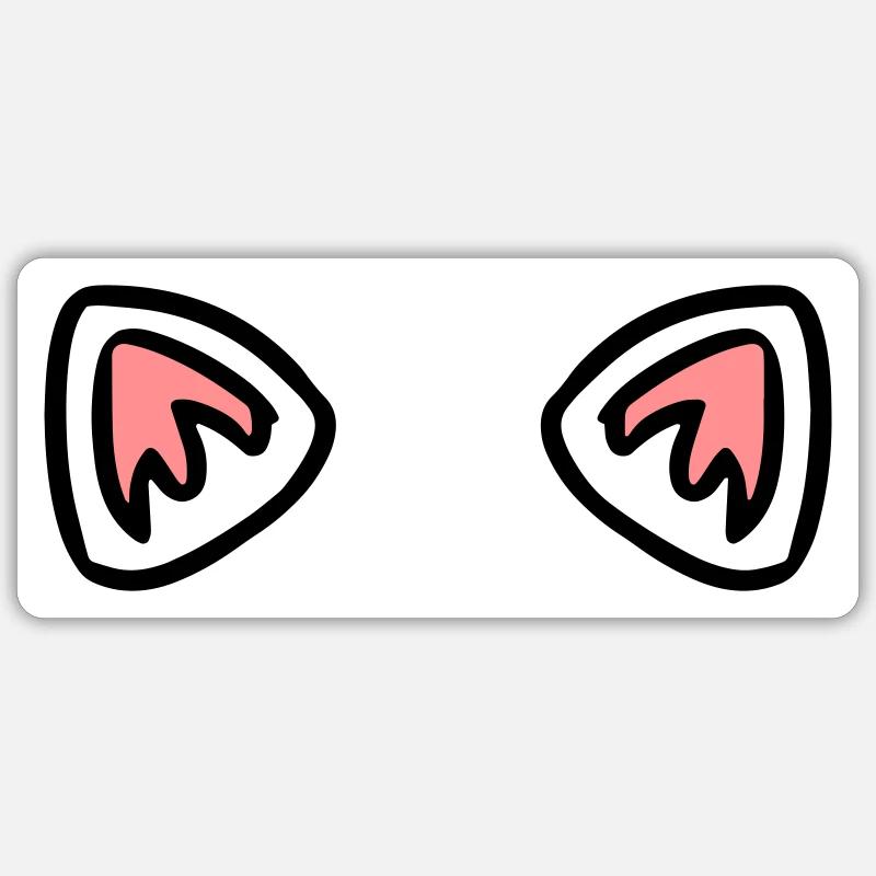 Ohren Katze Schneefuchs - Sticker Größe S (10 x 10 cm) - Mattweiß