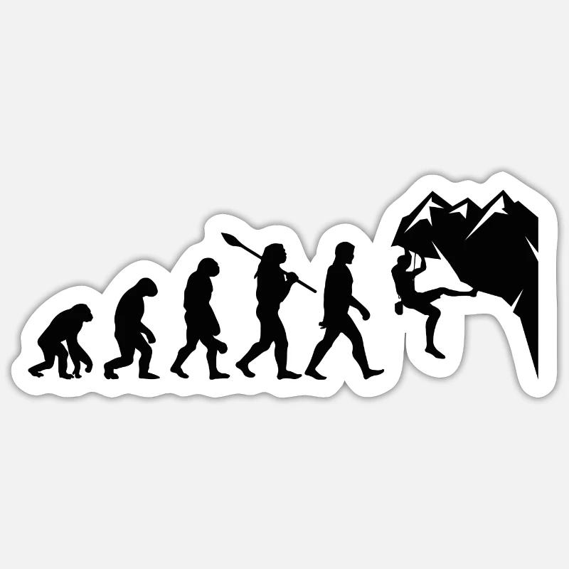 Escalade évolution - Sticker taille S (10 x 10 cm) - blanc mat