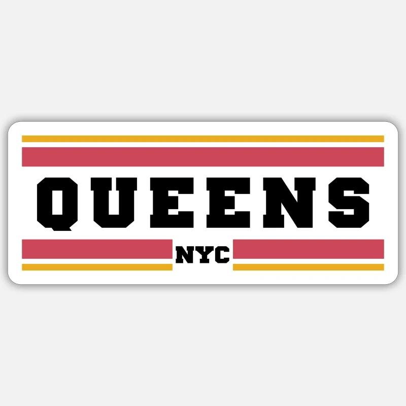 Queens Nyc - Sticker size S (10 x 10 cm) - white matte