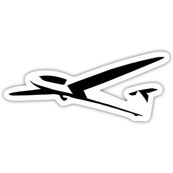 Glider Gliding Glider Glider Pilot Pilot - Sticker size S (10 x 10 cm) - white matte - Front