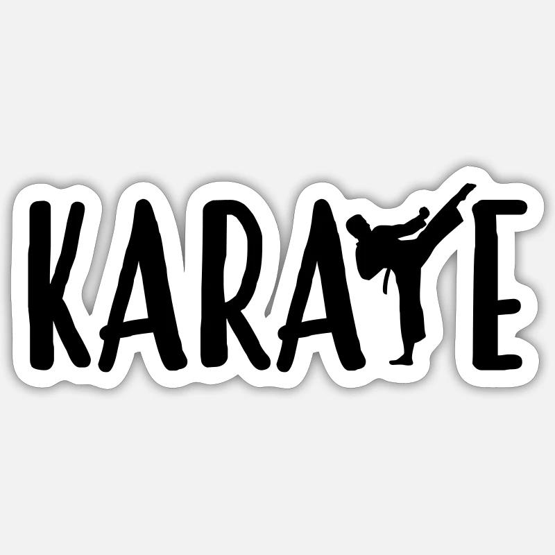 Karate - Karateka - Sticker taille S (10 x 10 cm) - blanc mat