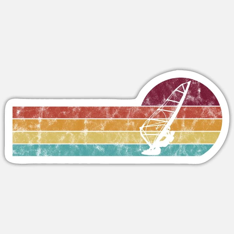 Windsurffer Retro Windsurfing Surf Sticker taille S (10 x 10 cm)