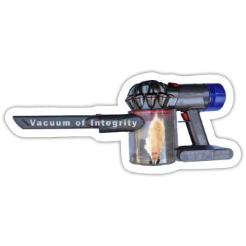 Vacuum of Integrity - Sticker size S (10 x 10 cm) - white matte - Front