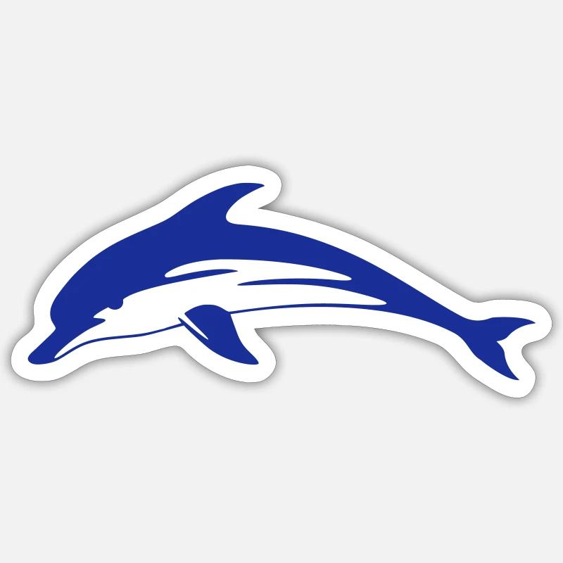 Dauphin Dauphin Dolphin - Sticker taille S (10 x 10 cm) - blanc mat