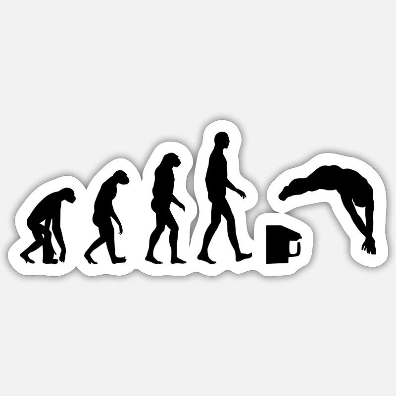 Evolution / Swimming - Sticker size S (10 x 10 cm) - white matte