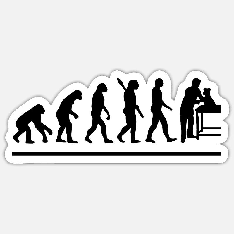 évolution vétérinaire - Sticker taille S (10 x 10 cm) - blanc mat