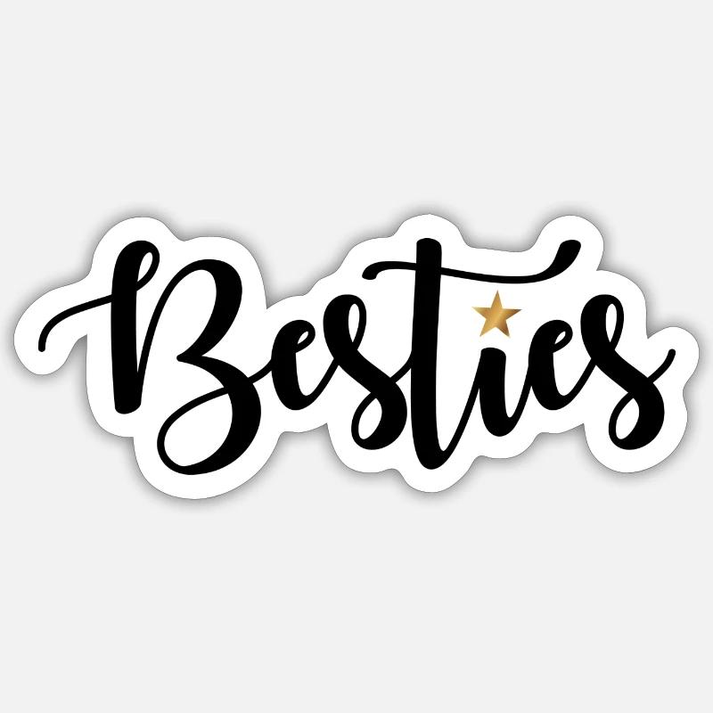 Besties - Sticker taille S (10 x 10 cm) - blanc mat