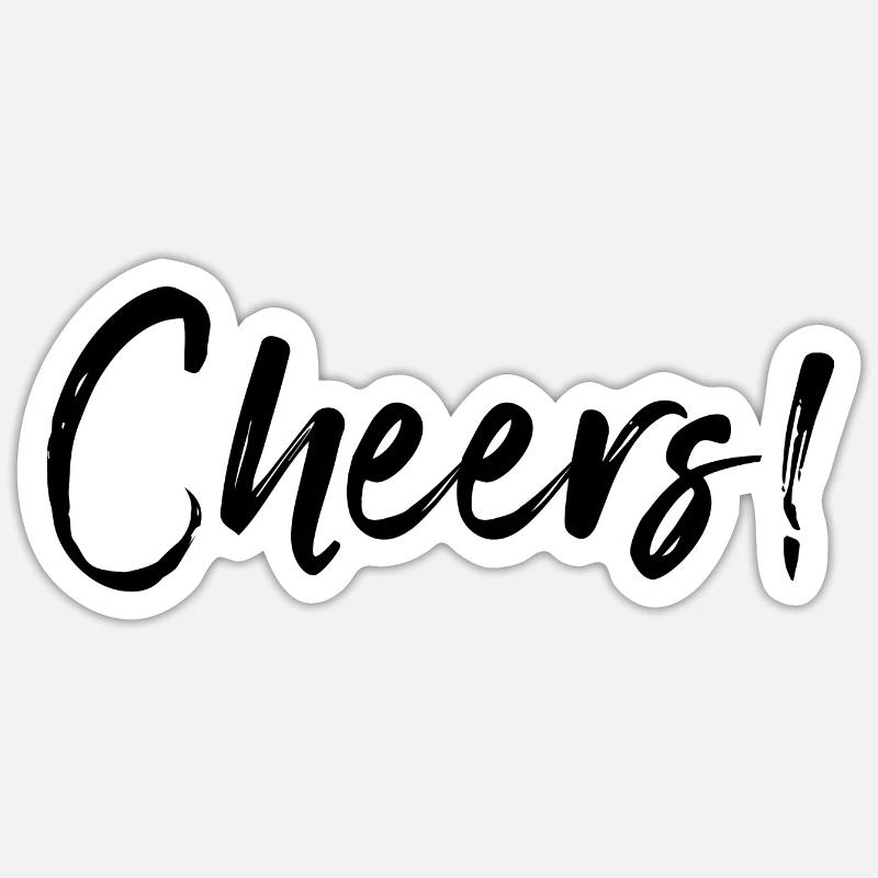 Cheers - Sticker taille S (10 x 10 cm) - blanc mat
