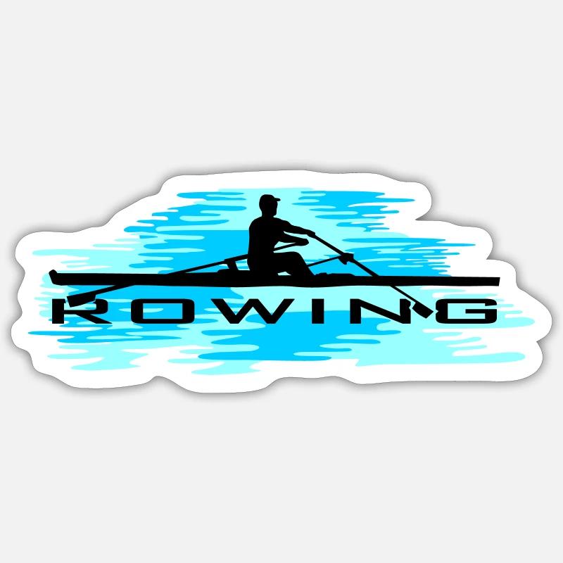 Rowing, rowing and water - Sticker size S (10 x 10 cm) - white matte