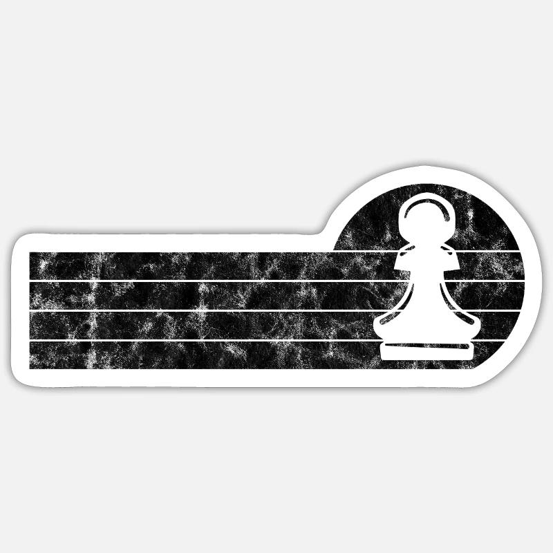 Échecs d’échecs de jeu d’échecs - Sticker taille S (10 x 10 cm) - blanc mat