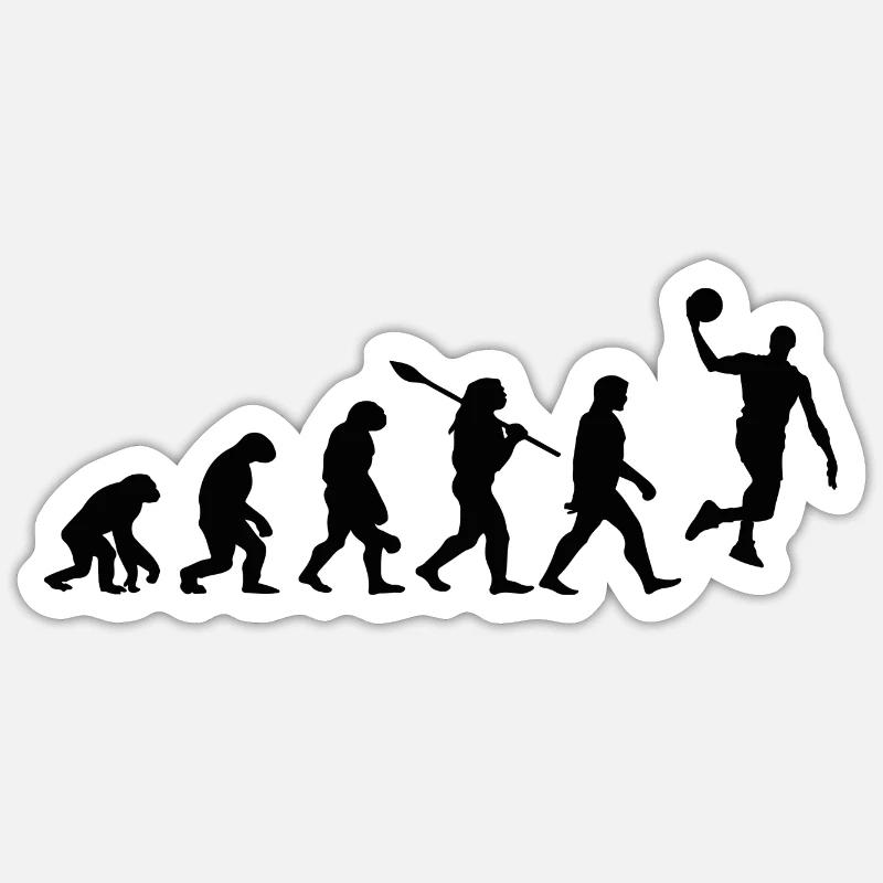 Évolution Du Basket-ball Cadeau Sticker taille S (10 x 10 cm)