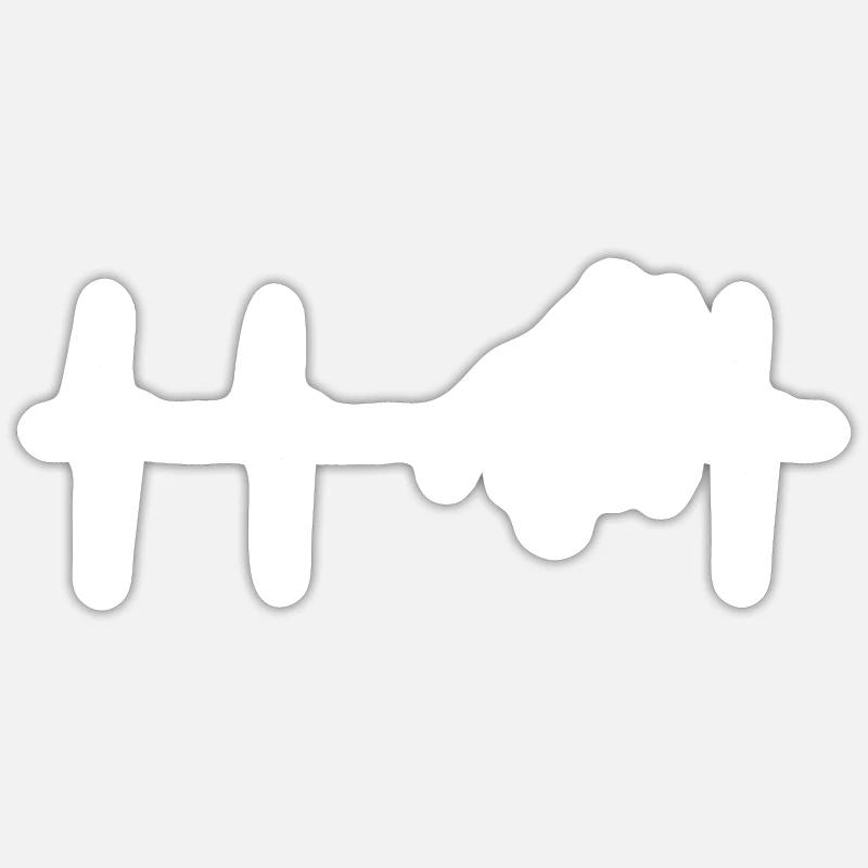 le battement cavalier cheval cheval - Sticker taille S (10 x 10 cm) - blanc mat