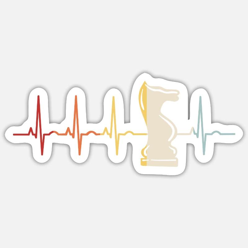 Échecs Échecs Schachmatt ECG échecs - Sticker taille S (10 x 10 cm) - blanc mat