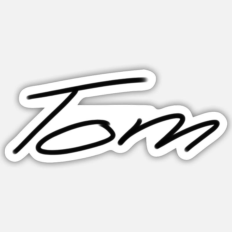 Tom - Sticker Größe S (10 x 10 cm) - Mattweiß