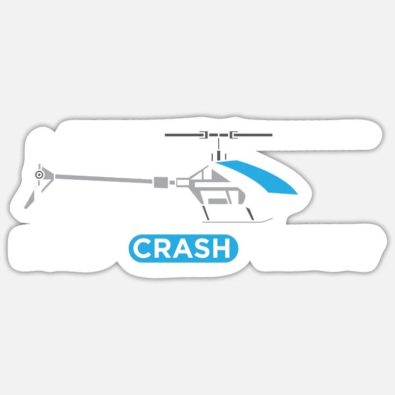 RC Helicopter Hélicoptère Modèle modèle Crash Pilot - Sticker taille S (10 x 10 cm) - blanc mat