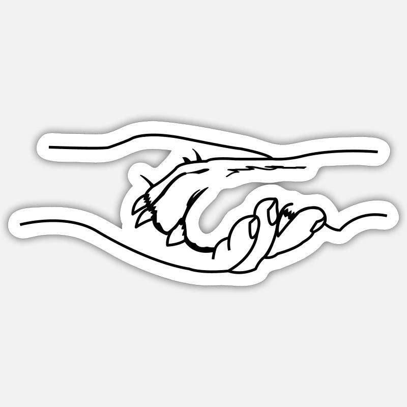 Main patte - Sticker taille S (10 x 10 cm) - blanc mat
