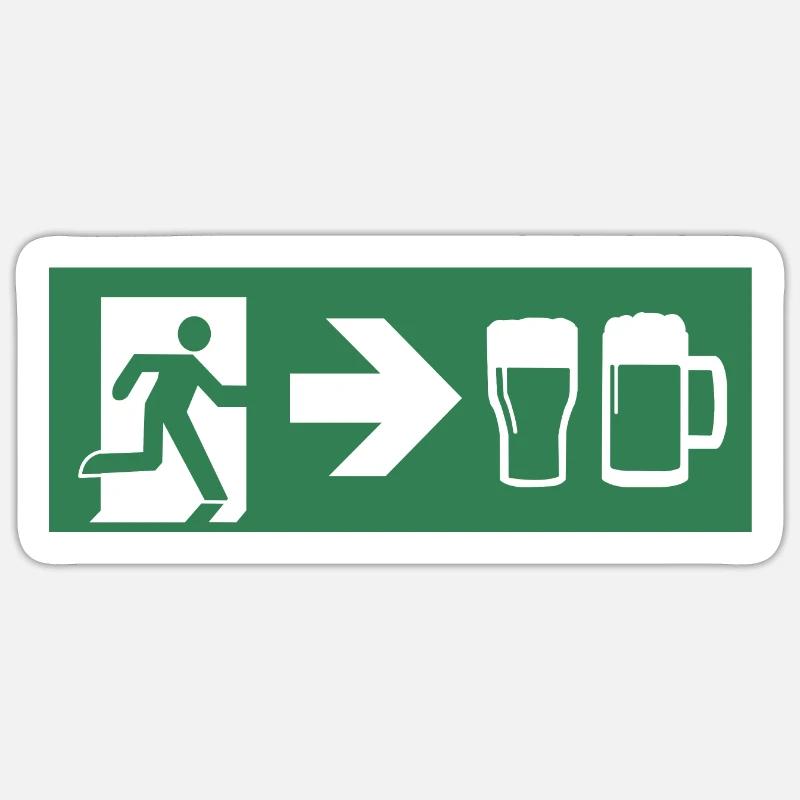 Emergency exit beer Sticker size S (10 x 10 cm)