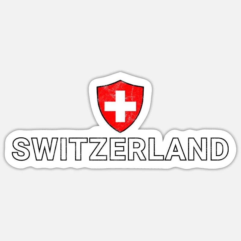 Svizzera - Sticker formato S (10 x 10 cm) - bianco opaco