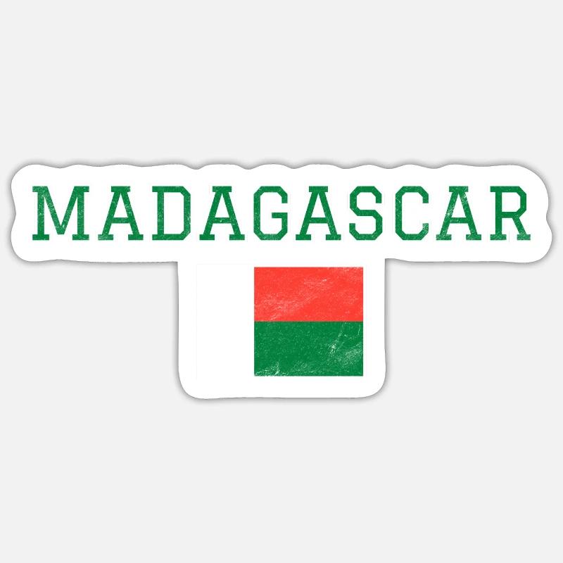 Madagaskar - Sticker Größe S (10 x 10 cm) - Mattweiß