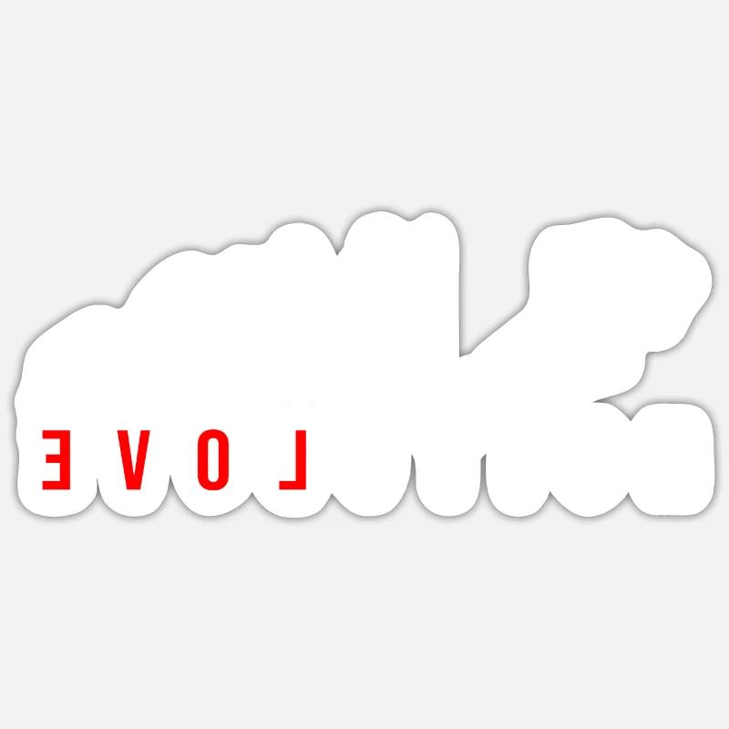 Sprinter sprint coureur LOVE en rouge avec l’évolution Sticker taille S (10 x 10 cm)