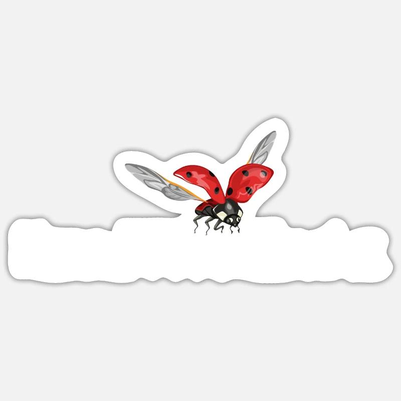 Herrgottsdierche Marienkäfer Mainz - Sticker Größe S (10 x 10 cm) - Mattweiß