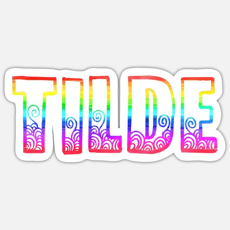 tilde rs rainbow - Sticker size S (10 x 10 cm) - white matte