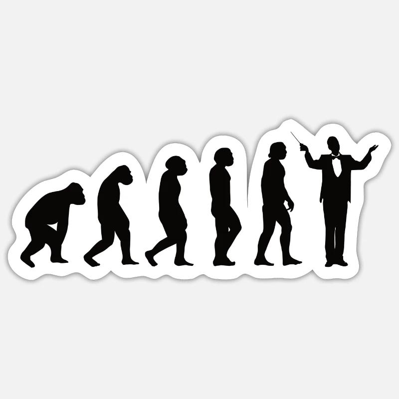 Dirigenten Evolution Musik Musiker Band Dirigent Sticker Größe S (10 x 10 cm)