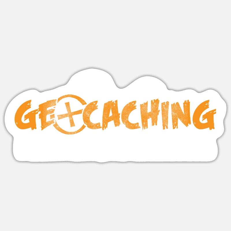 Géocache Caching Nature - Sticker taille S (10 x 10 cm) - blanc mat