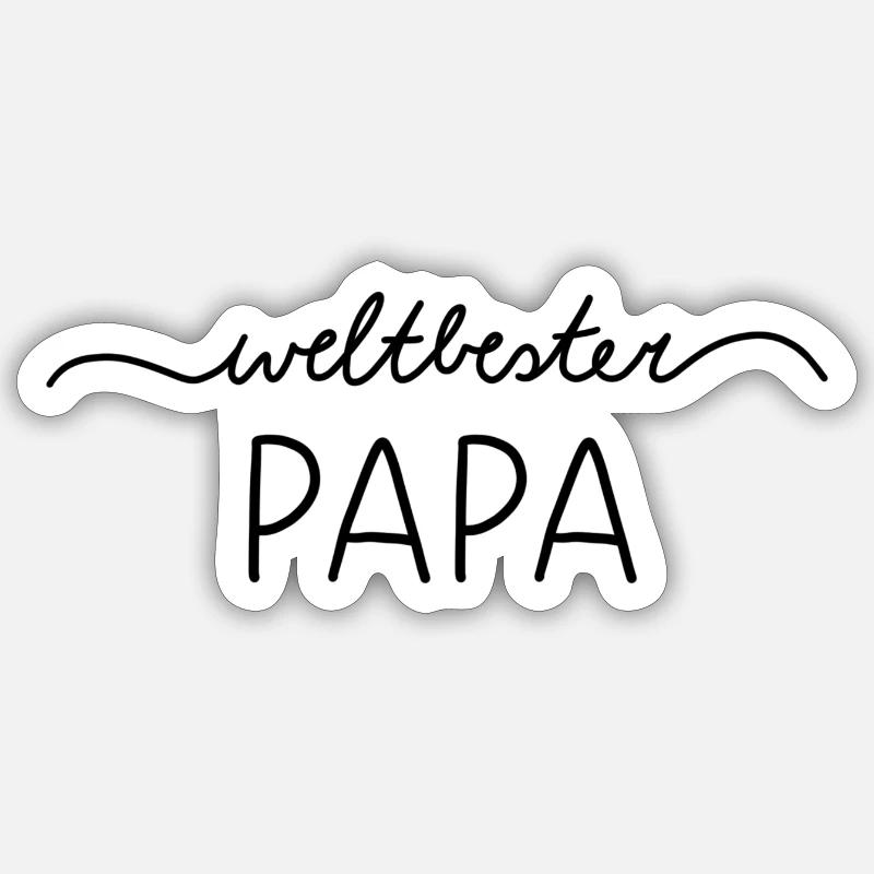 Weltbester Papa - Sticker Größe S (10 x 10 cm) - Mattweiß