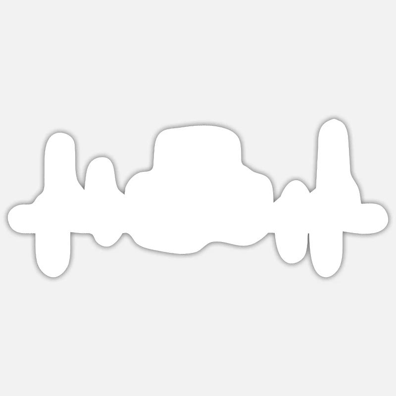 Roller Heartbeat Road Roller ECG Road Construction Sticker size S (10 x 10 cm)