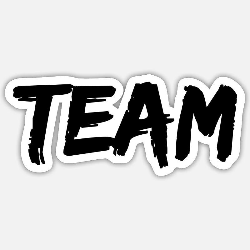 team - Sticker Größe S (10 x 10 cm) - Mattweiß