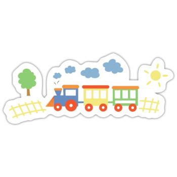 Zug Mit Waggons - Sticker Größe S (10 x 10 cm) - Mattweiß - Vorne