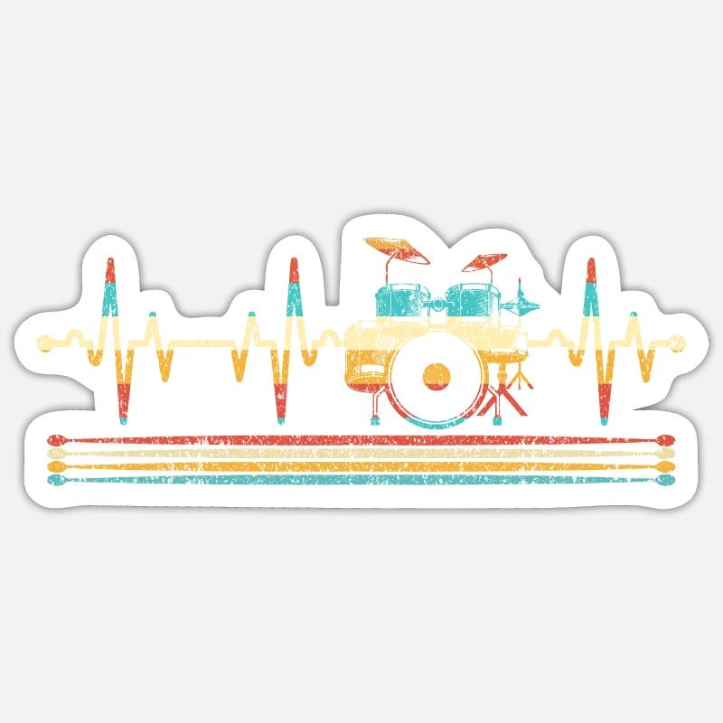 Evolution to drummer, I like notes and music Sticker size S (10 x 10 cm)