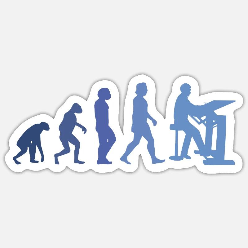 Draughtsman Evolution Client Architecte Directeur de la construction Sticker taille S (10 x 10 cm)