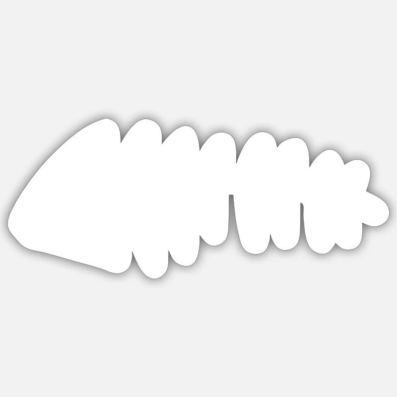 Arête de poisson - Sticker taille S (10 x 10 cm) - blanc mat